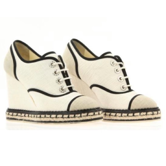 CHANEL Shoes - Chanel Espadrille Wedge 37.5